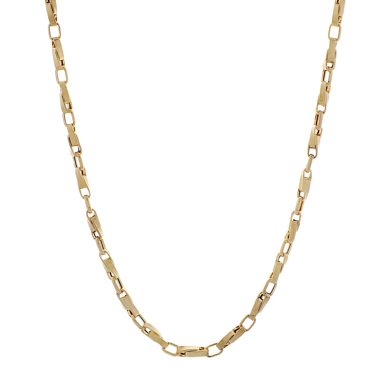 Exclusive 18K Yellow Gold Twist Link Chain — Front View