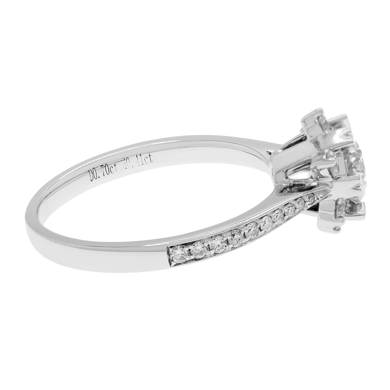 Exclusive 18K White Gold 0.70 Carat Diamond Ring — 7 — Side View