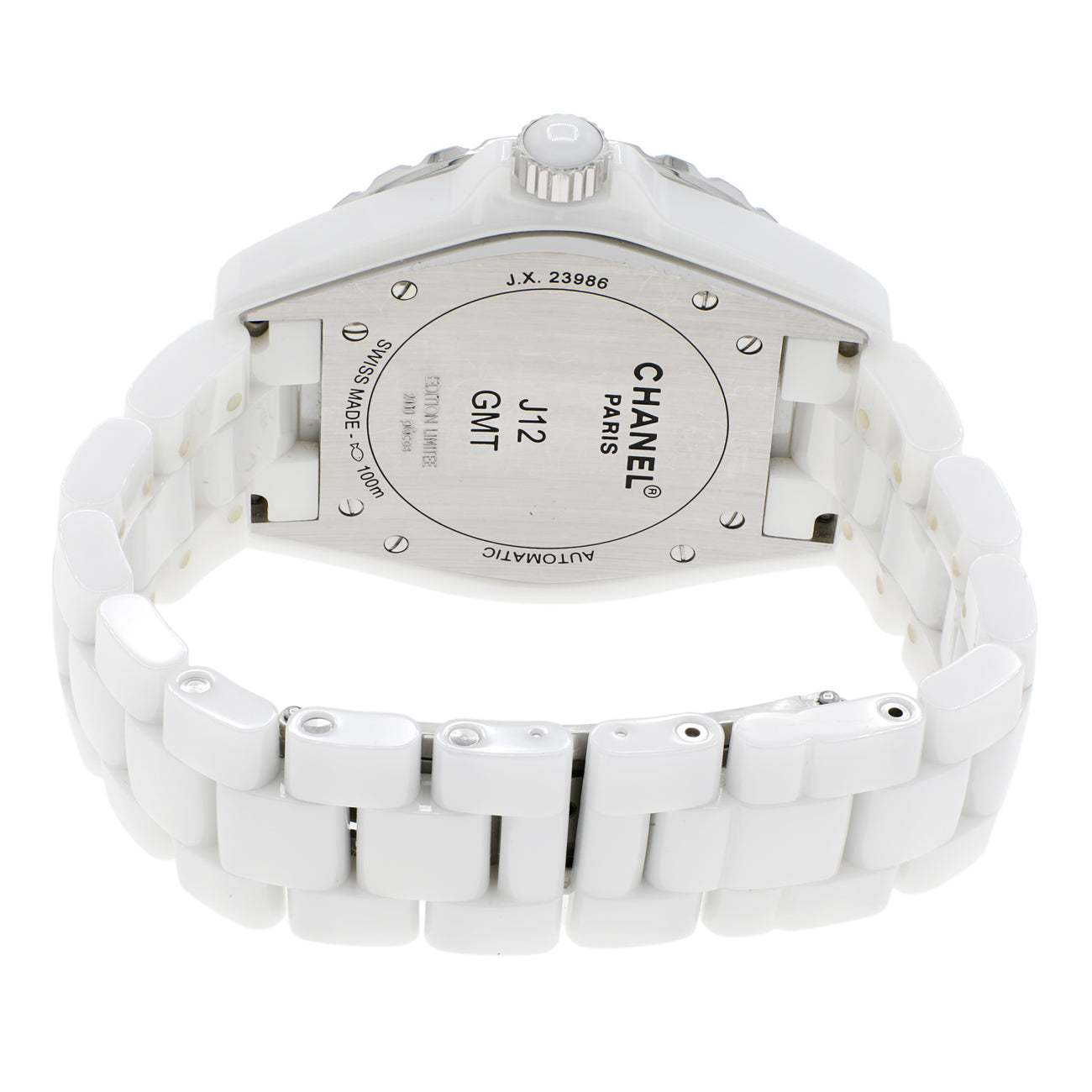 Exclusive Chanel White Ceramic J12 GMT H2126 — Side View