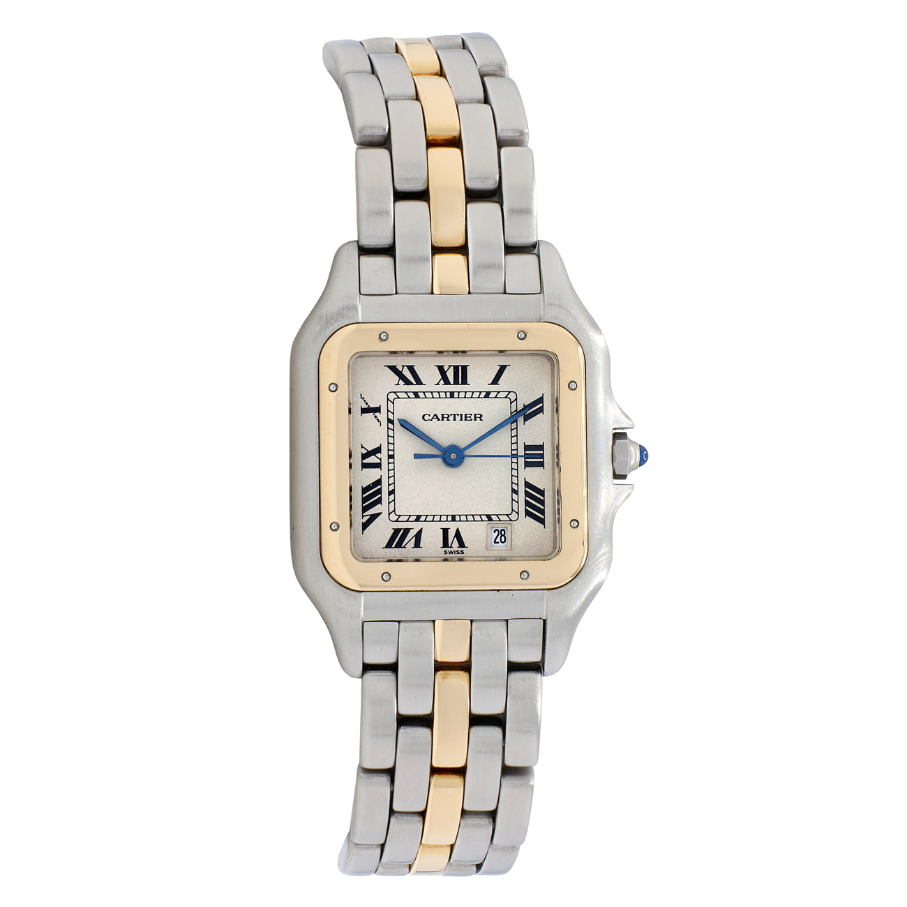 Exclusive Cartier Stainless Steel 18K Yellow Gold Panthere 183949 — Front View