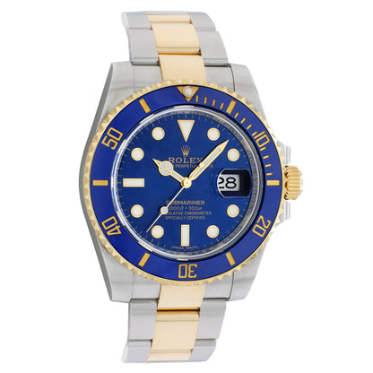 Exclusive Rolex 18K Yellow Gold Stainless Steel Submariner 116613LB — Front View