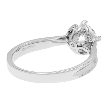 Exclusive 18K White Gold 0.70 Carat Diamond Solitaire Ring — 4.25 — Back View