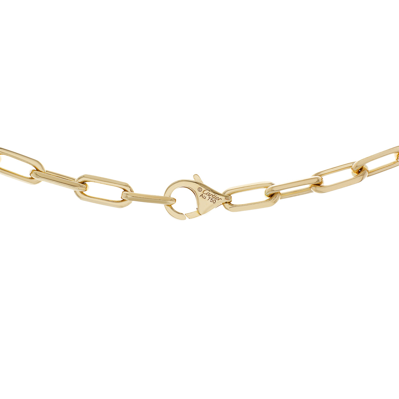 Exclusive Cartier 18K Yellow Gold Santos de Cartier Chain Necklace SM — Side View