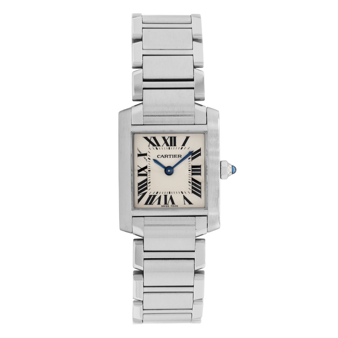 Exclusive Cartier Stainless Steel Tank Francaise 2384 W51008Q3 — Front View