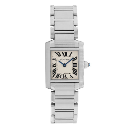Exclusive Cartier Stainless Steel Tank Francaise 2384 W51008Q3 — Front View