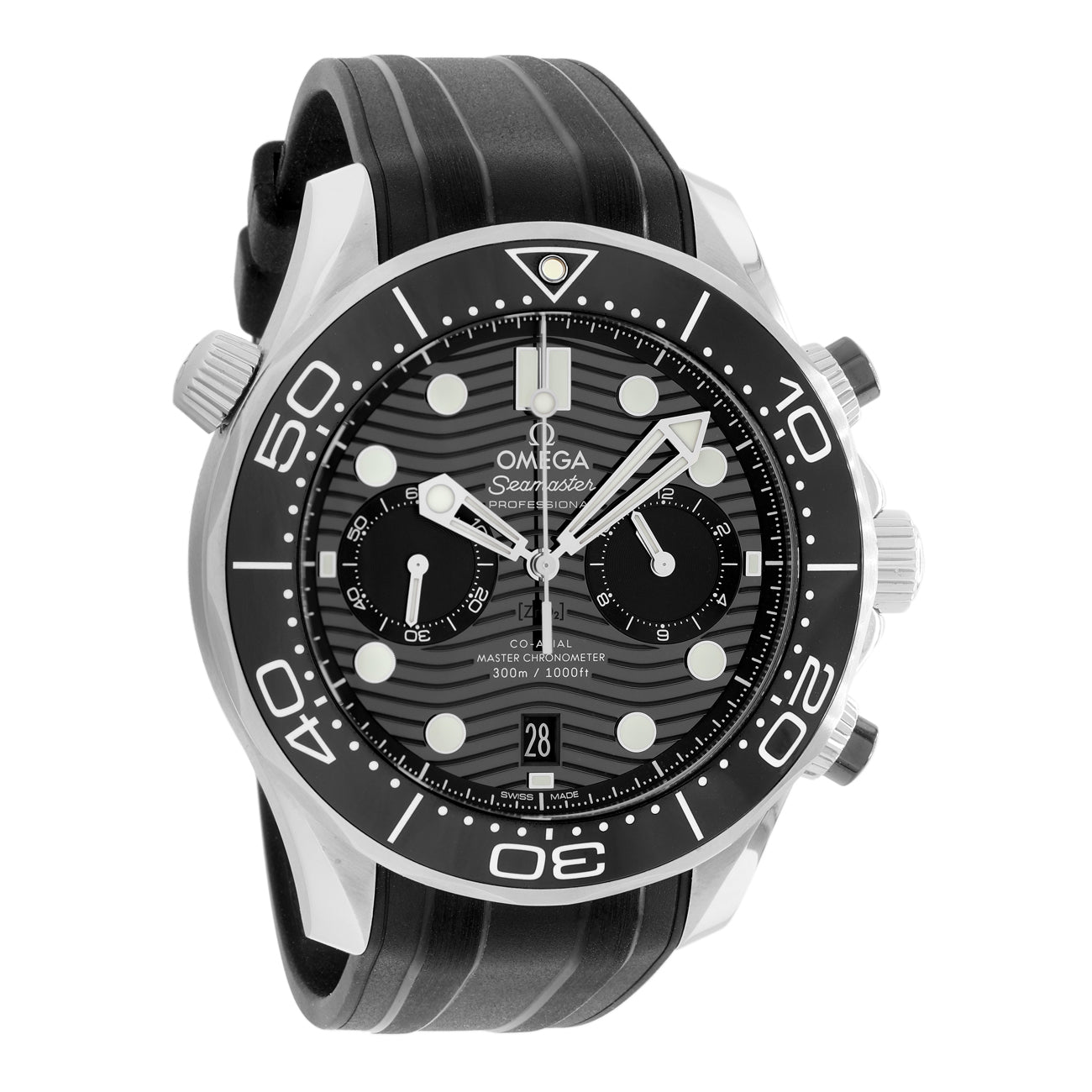 Exclusive Omega Stainless Steel Seamaster Diver 300m Chronograph 210.32.44.51.01.001 — Front View