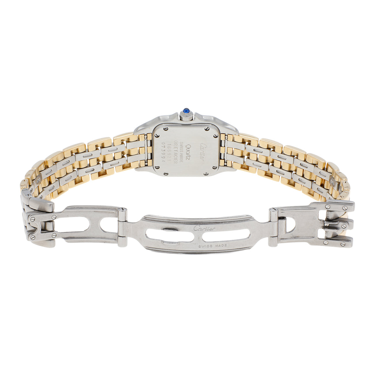 Exclusive Cartier Stainless Steel 18K Yellow Gold Panthere 166921 — Top View