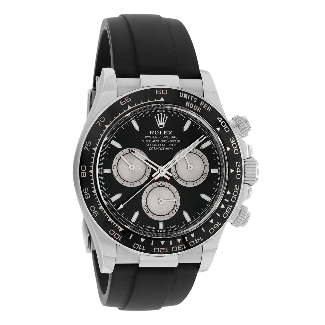 Exclusive Rolex 18K White Gold Cosmograph Daytona 126519LN — Front View