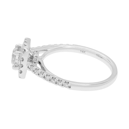 Exclusive 14K White Gold 1.01 Carat Diamond Ring — 5.0 — Side View