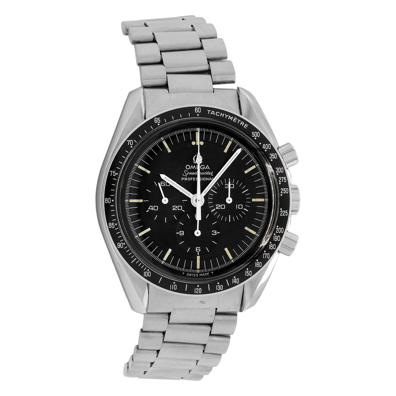Exclusive Omega Stainless Steel Speedmaster 145.022-71ST — Front View