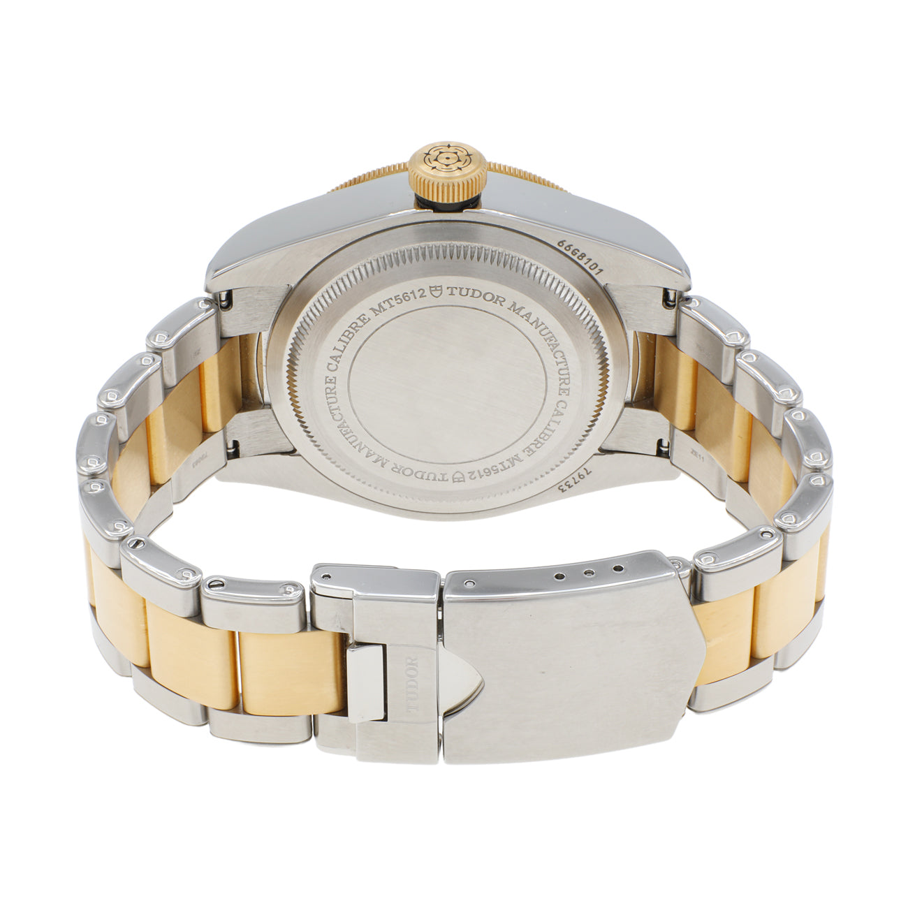 Exclusive Tudor Stainless Steel 18K Yellow Gold Black Bay S&G 79733N — Side View