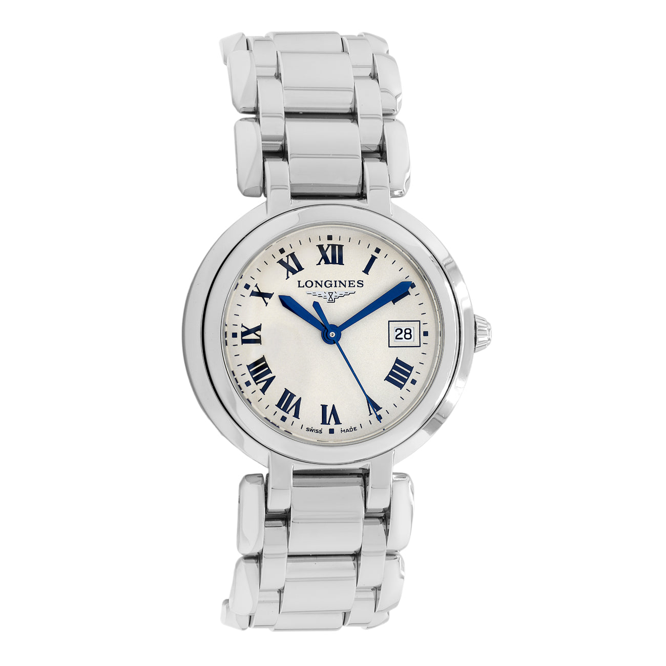 Exclusive Longines Stainless Steel Prima Luna Quartz L8.122.4.71.6 — Front View