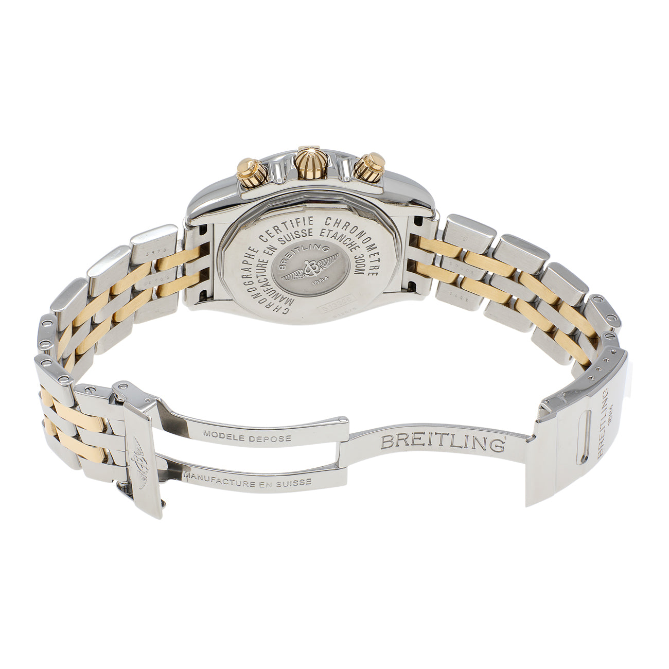 Exclusive Breitling Stainless Steel 18K Yellow Gold Chronomat Evolution B13356 — Top View