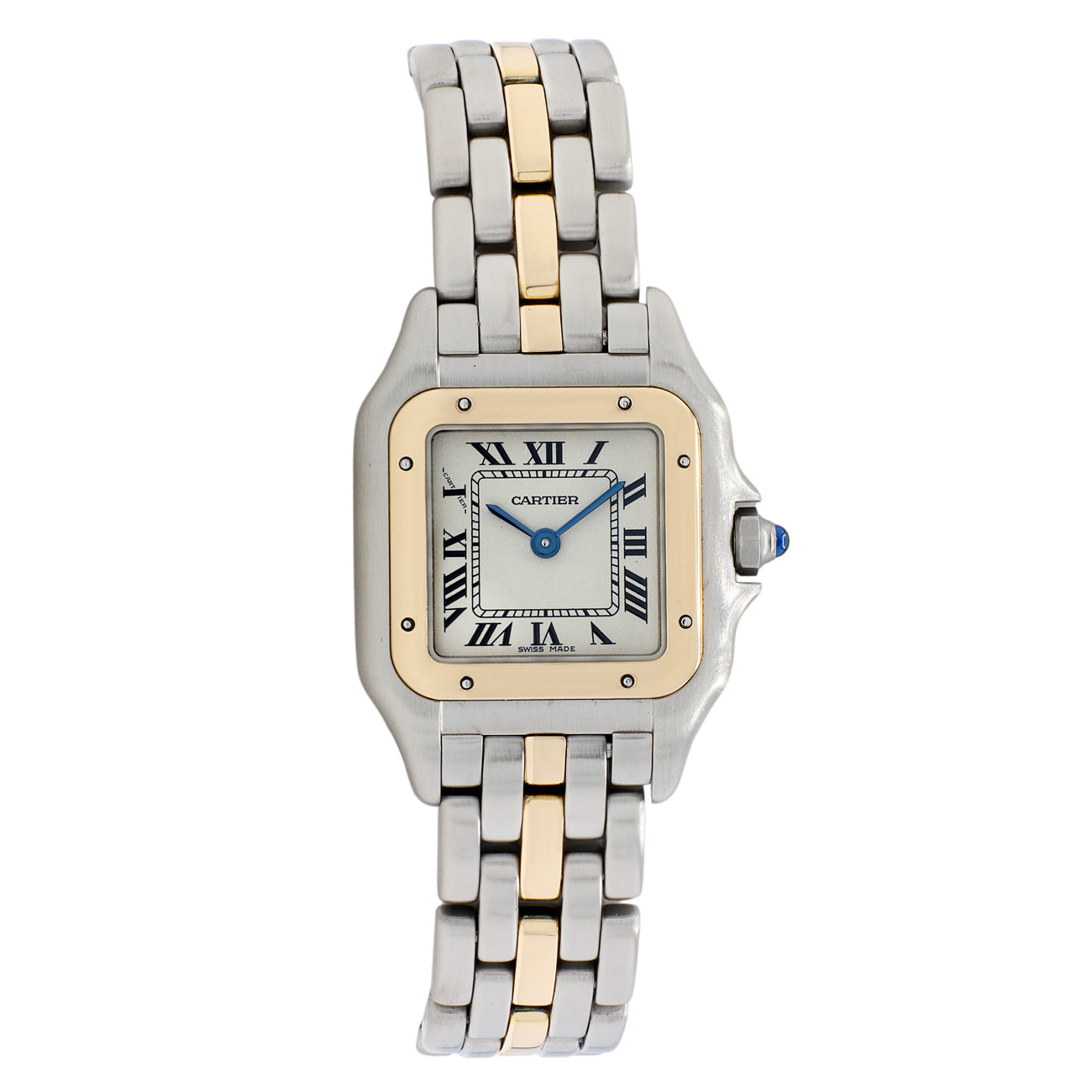 Exclusive Cartier Stainless Steel 18K Yellow Gold Panthere 166921 — Front View