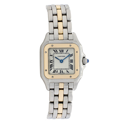 Exclusive Cartier Stainless Steel 18K Yellow Gold Panthere 166921 — Front View
