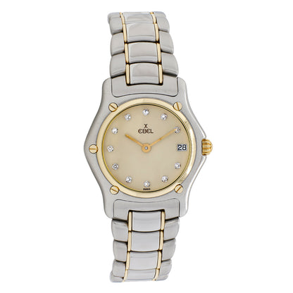 Exclusive Ebel Stainless Steel 18K Yellow Gold Quartz 1911 — Front View