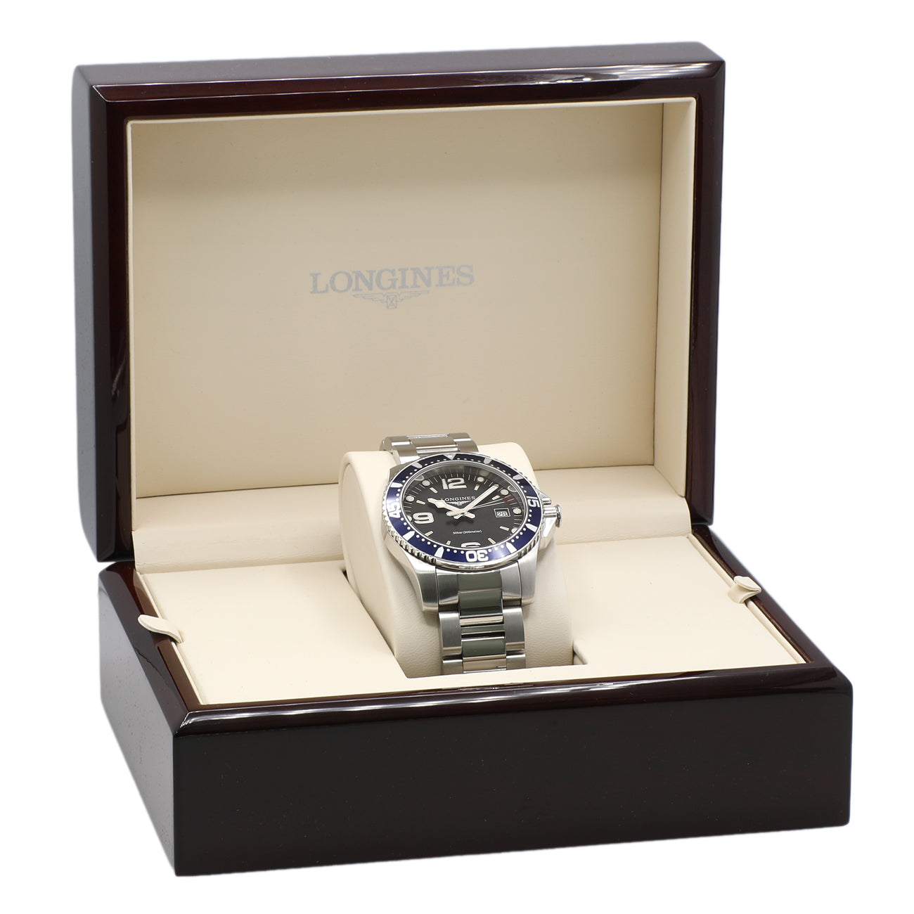 Exclusive Longines Stainless Steel Hydroconquest L3.740.4.96.6 — Detail View