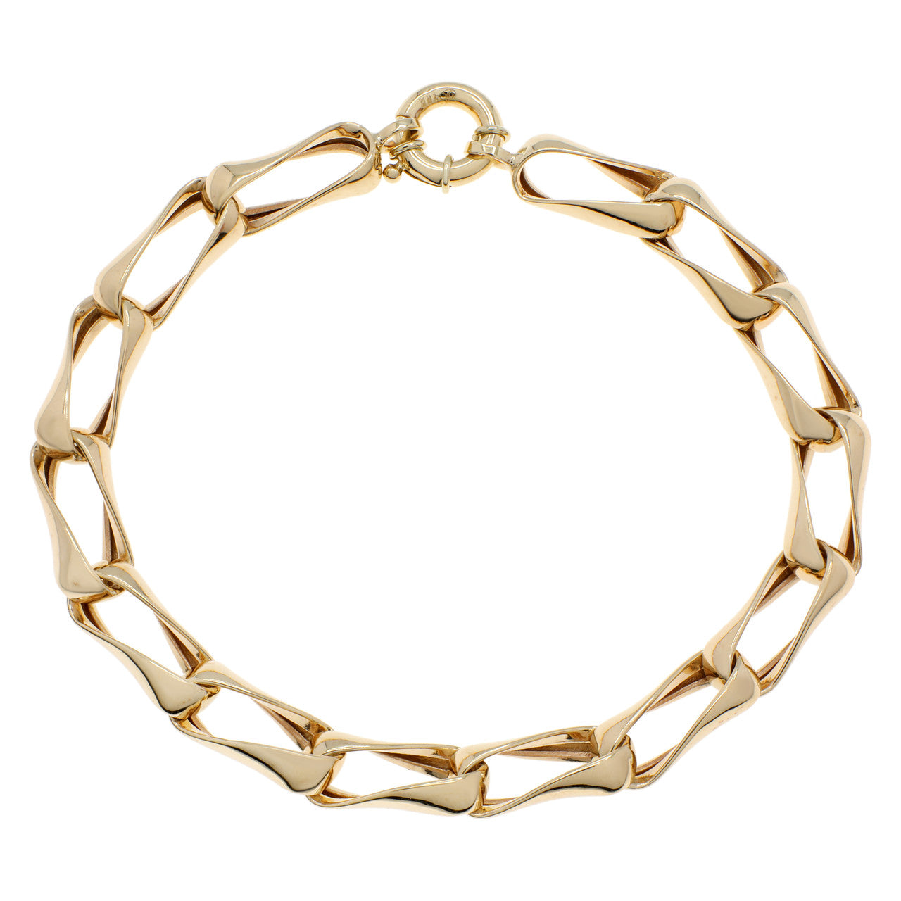 Exclusive 10K Yellow  Gold Link Bracelet — Front View