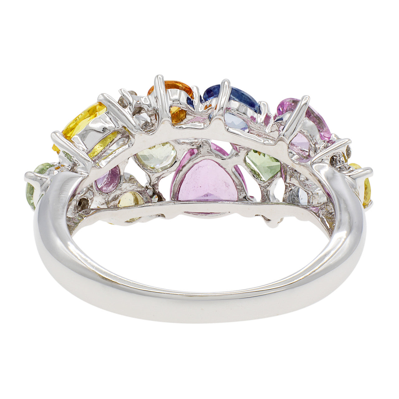 Exclusive 18K White Gold 2.82 Carat Sapphire & Diamond Ring — 4.5 — Side View