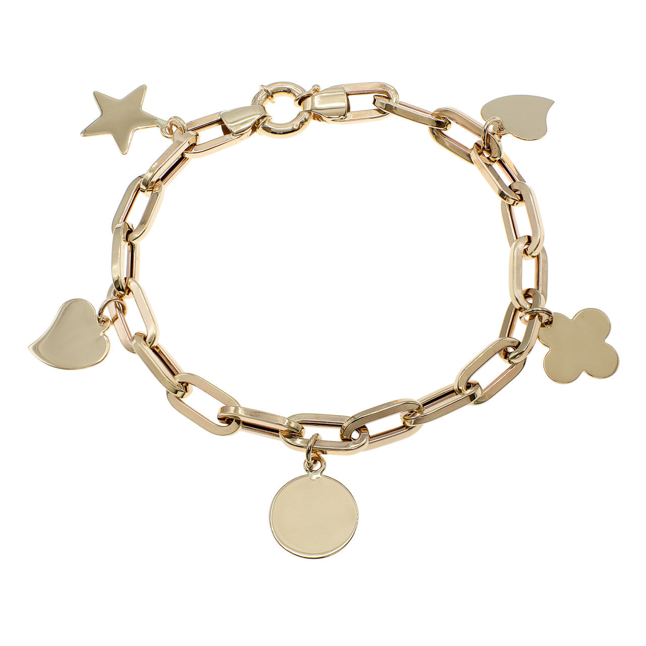 Exclusive 14K Yellow Gold Charm Bracelet — Front View