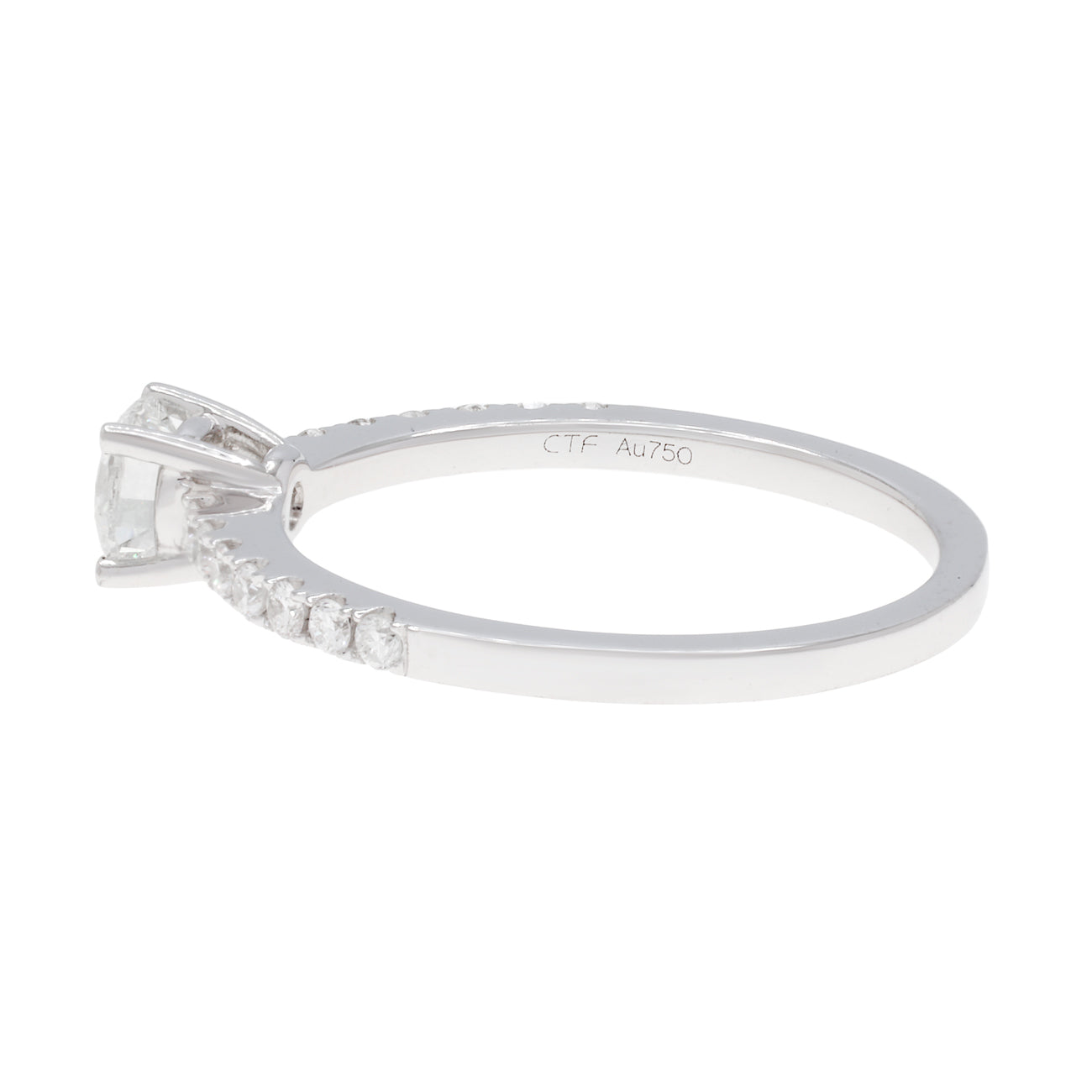 Exclusive 18K White Gold 0.61 Carat Diamond Ring — 5.0 — Back View