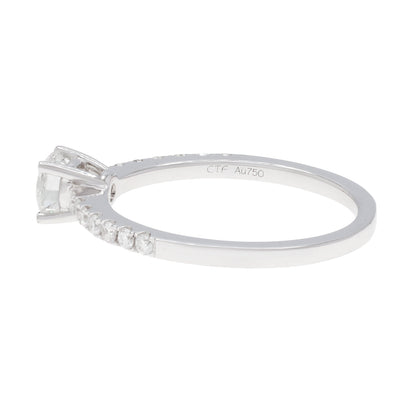 Exclusive 18K White Gold 0.61 Carat Diamond Ring — 5.0 — Back View