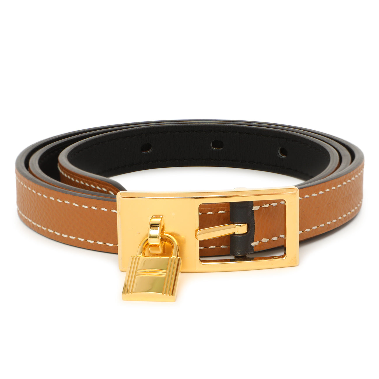 Exclusive Hermes Swift Epsom Lucky 15 Reversible Belt — Back View