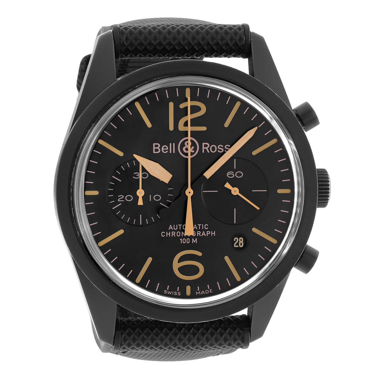 Exclusive Bell & Ross Stainless Steel PVD Vintage BR126-94-SC — Front View