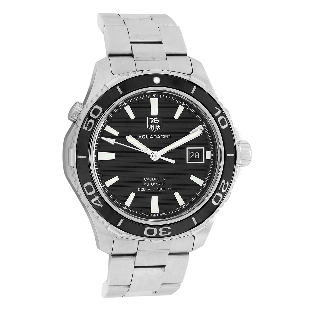 Exclusive Tag Heuer Stainless Steel Aquaracer 500M WAK2110 — Front View