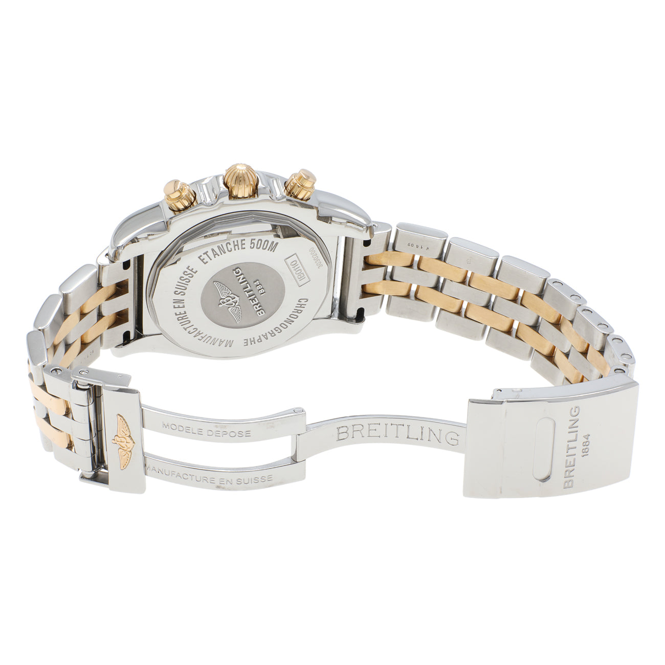 Exclusive Breitling Stainless Steel 18K Yellow Gold Chronomat 44 IB0110 — Top View
