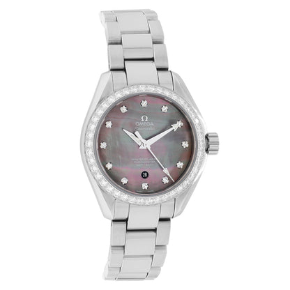 Exclusive Omega Stainless Steel Diamond Seamaster Aqua Terra 231.15.34.20.57.001 — Front View
