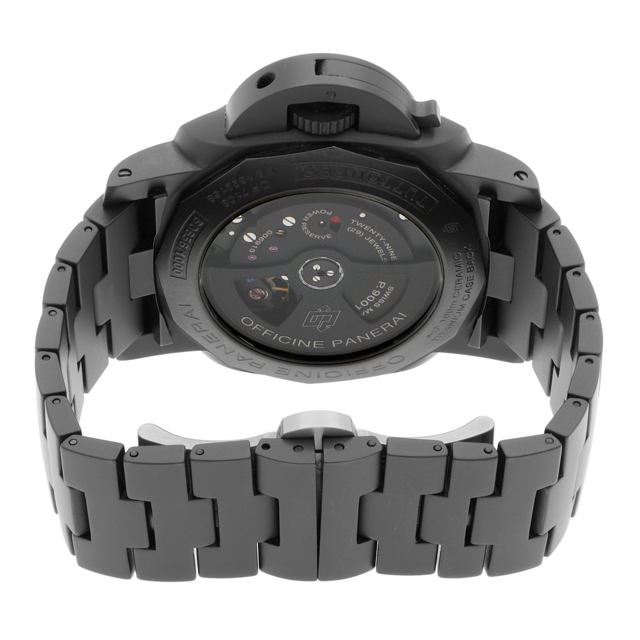 Exclusive Panerai Black Ceramic Luminor 1950 3 Days GMT PAM00438 — Side View