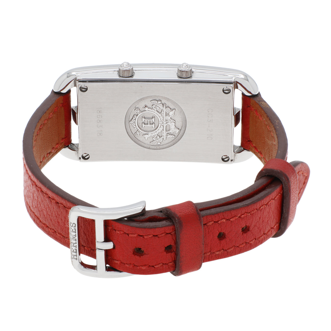Exclusive Hermes Stainless Steel Cape Cod Dual Time CC3-210 Quartz Watch — Side View
