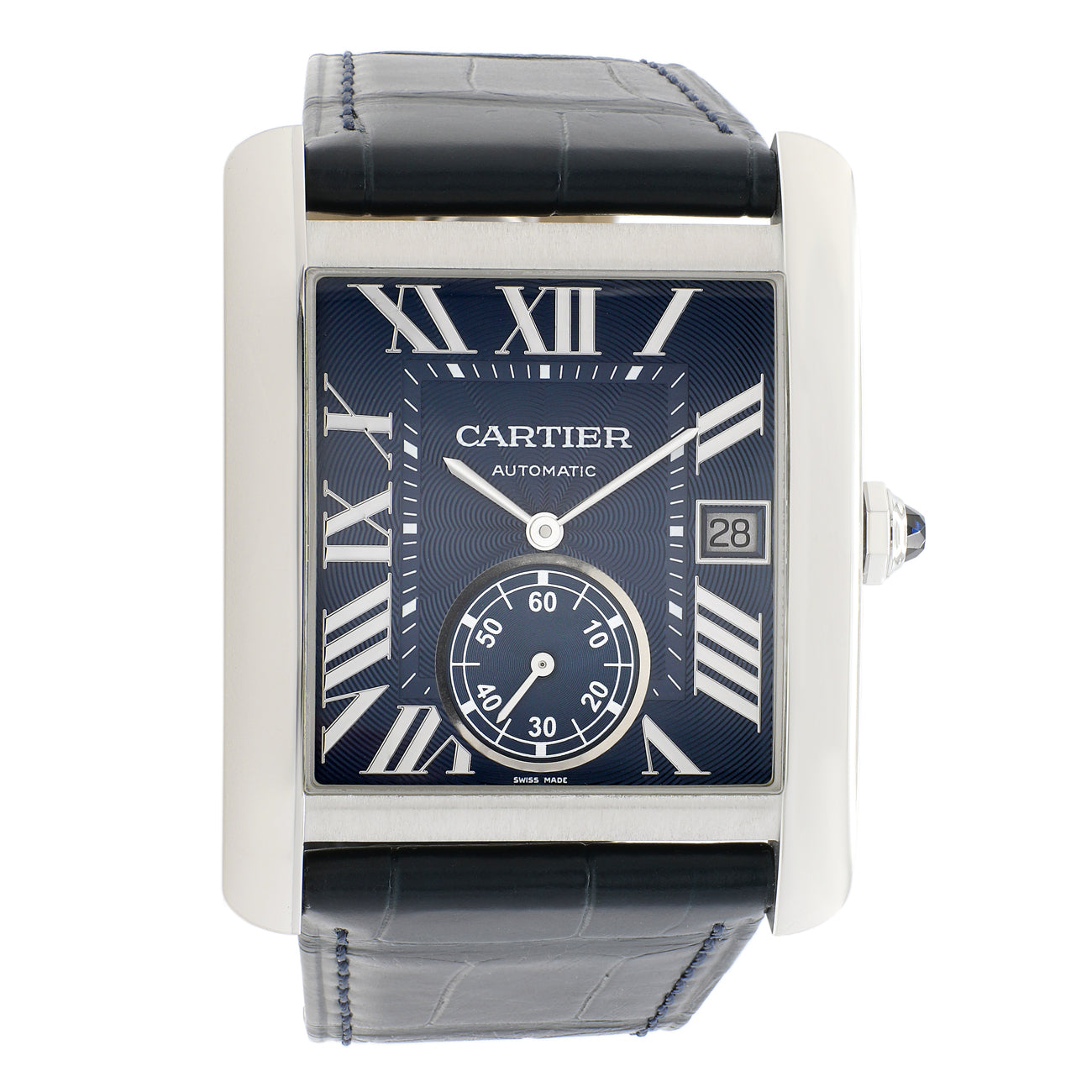 Exclusive Cartier Stainless Steel Tank MC Automatic Watch WSTA0010 — Front View