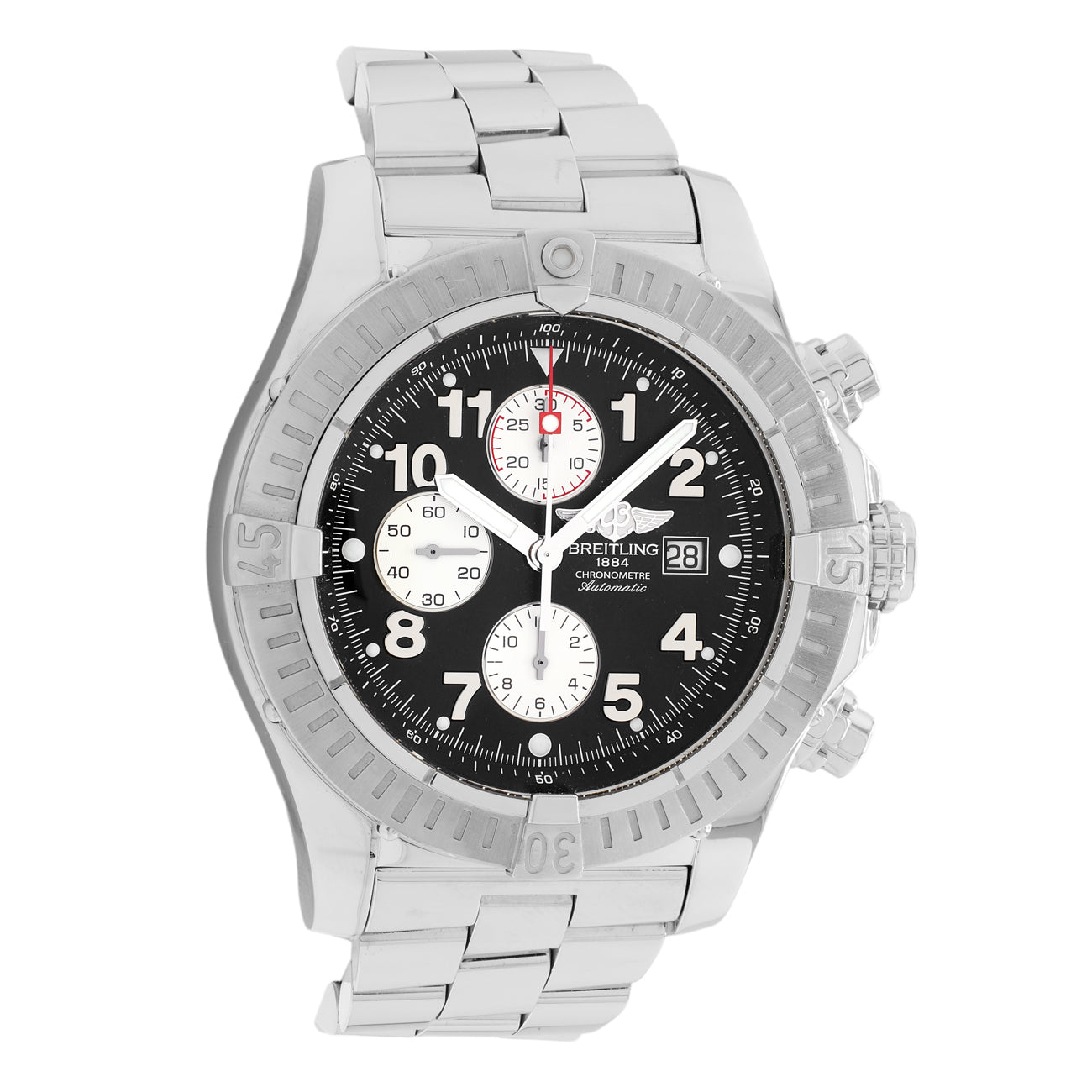 Exclusive Breitling Stainless Steel Super Avenger A13370 — Front View