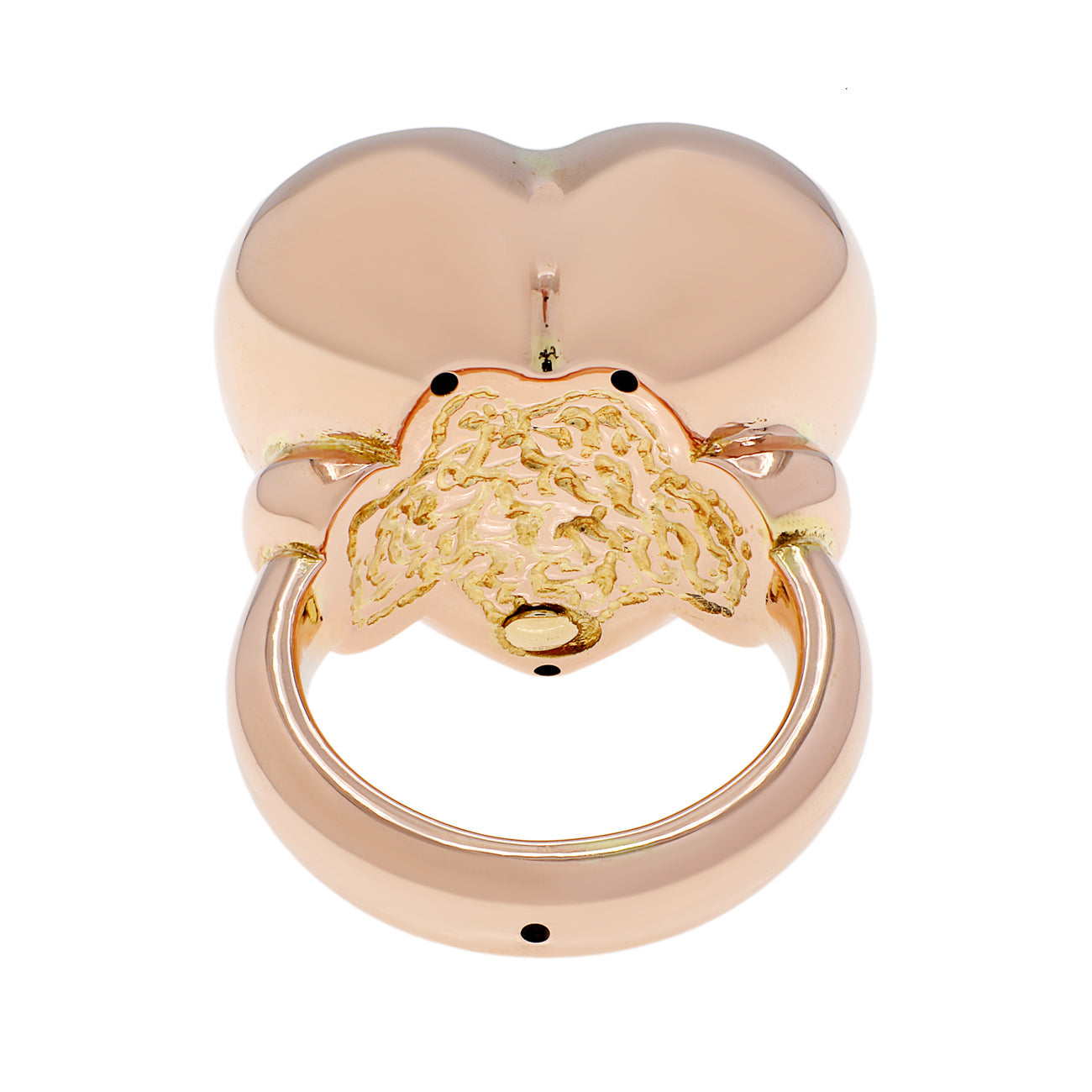 Exclusive 18K Rose Gold Puffy Heart Ring — Back View