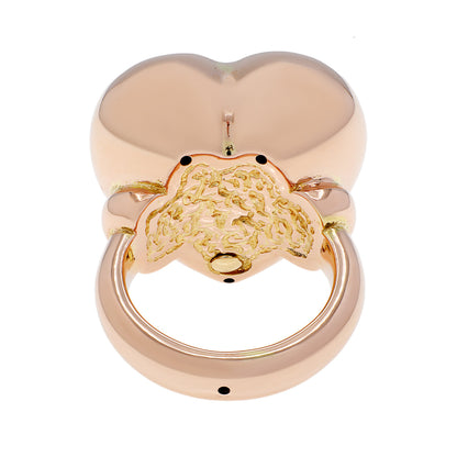 Exclusive 18K Rose Gold Puffy Heart Ring — Back View