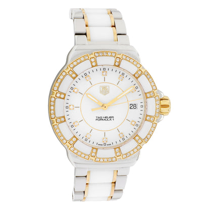 Exclusive Tag Heuer Stainless Steel Ceramic Diamond Formula 1 Quartz WAH1221 — Front View
