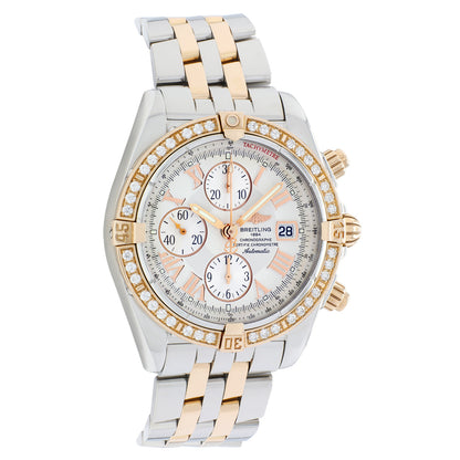 Exclusive Breitling 18K Yellow Gold Stainless Steel Chronomat Evolution C13356 — Front View