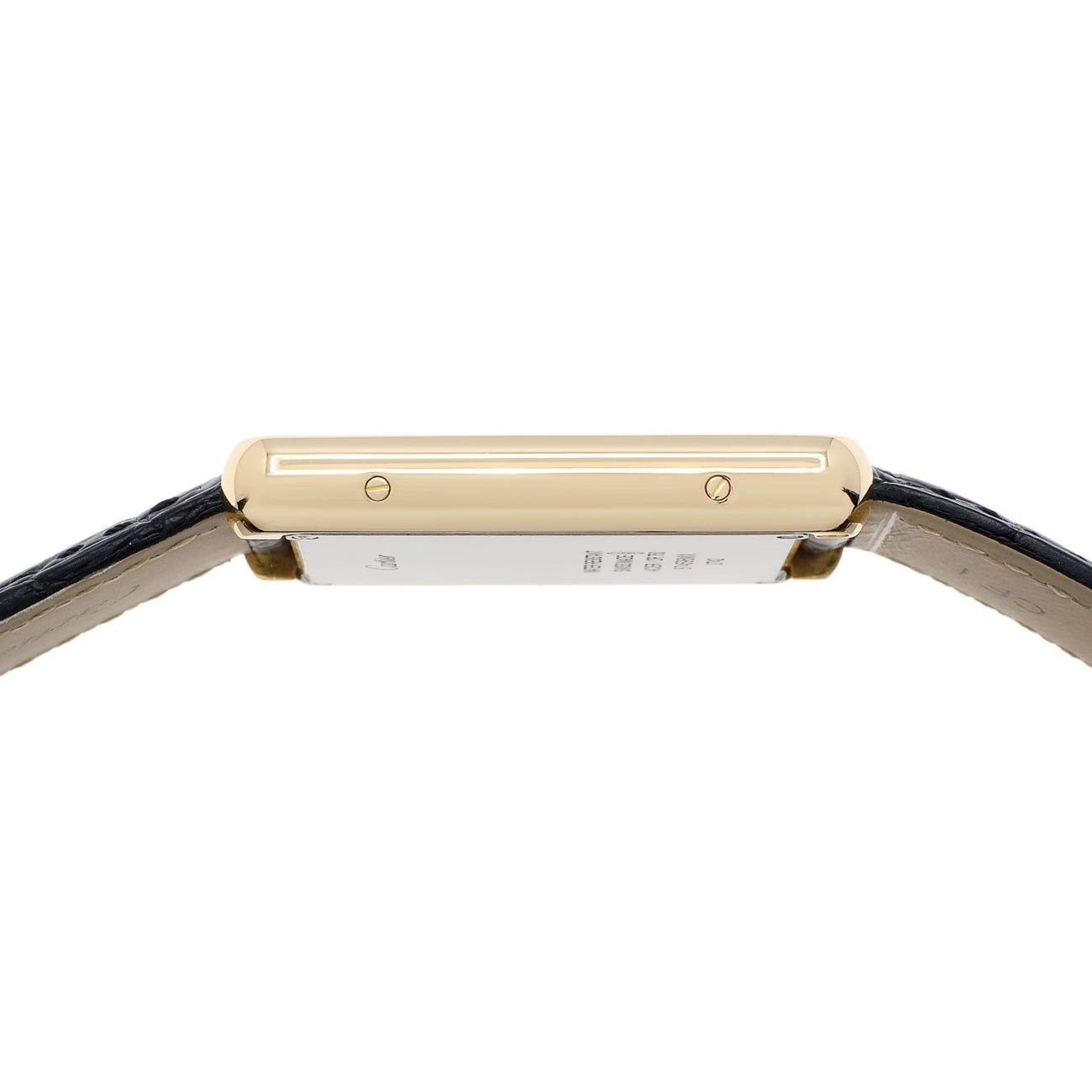 Exclusive Cartier 18K Yellow Gold Large Tank Solo Quartz W1018855 — Back View