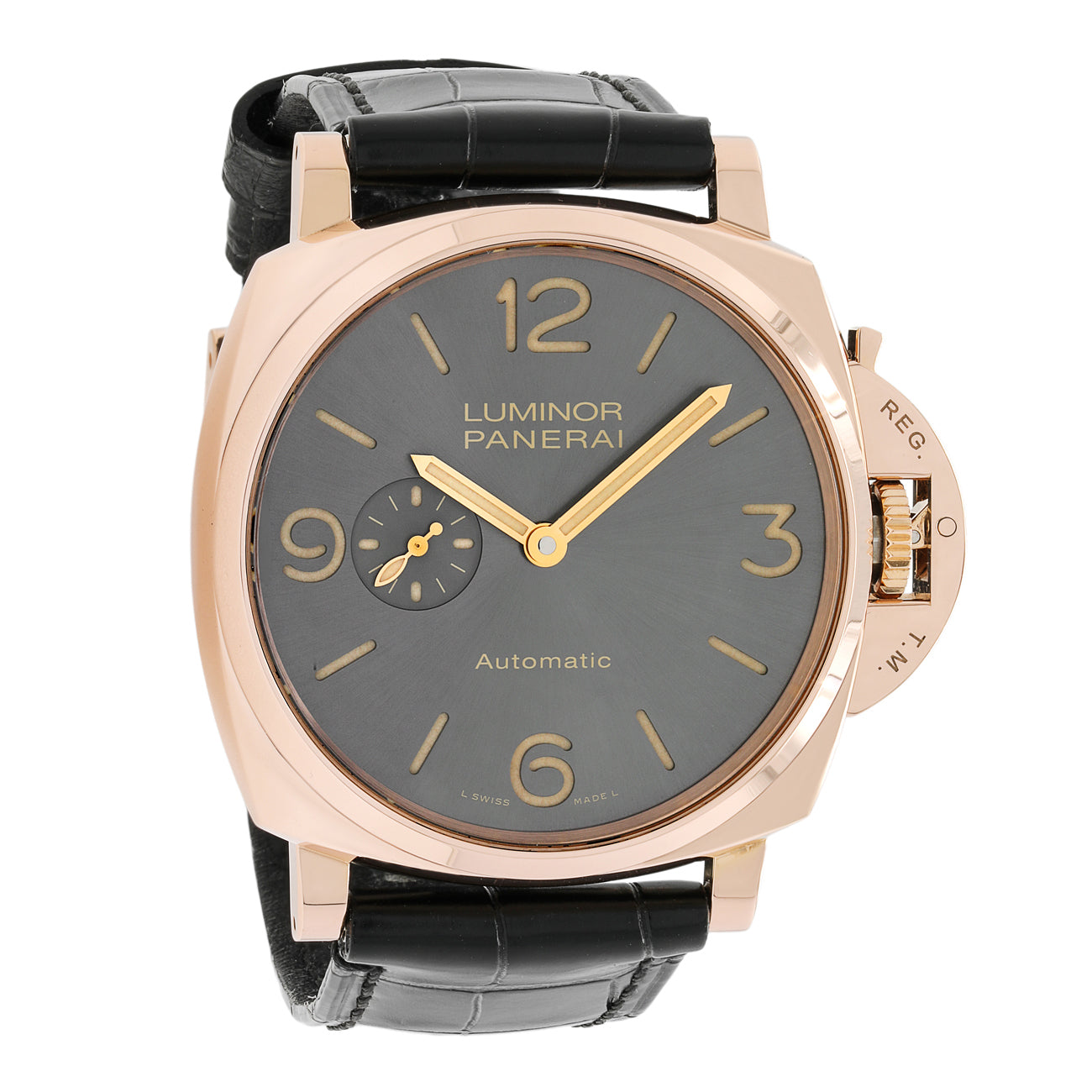 Exclusive Panerai 18K Rose Gold Luminor Due PAM00677 — Front View