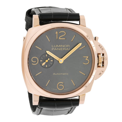 Exclusive Panerai 18K Rose Gold Luminor Due PAM00677 — Front View