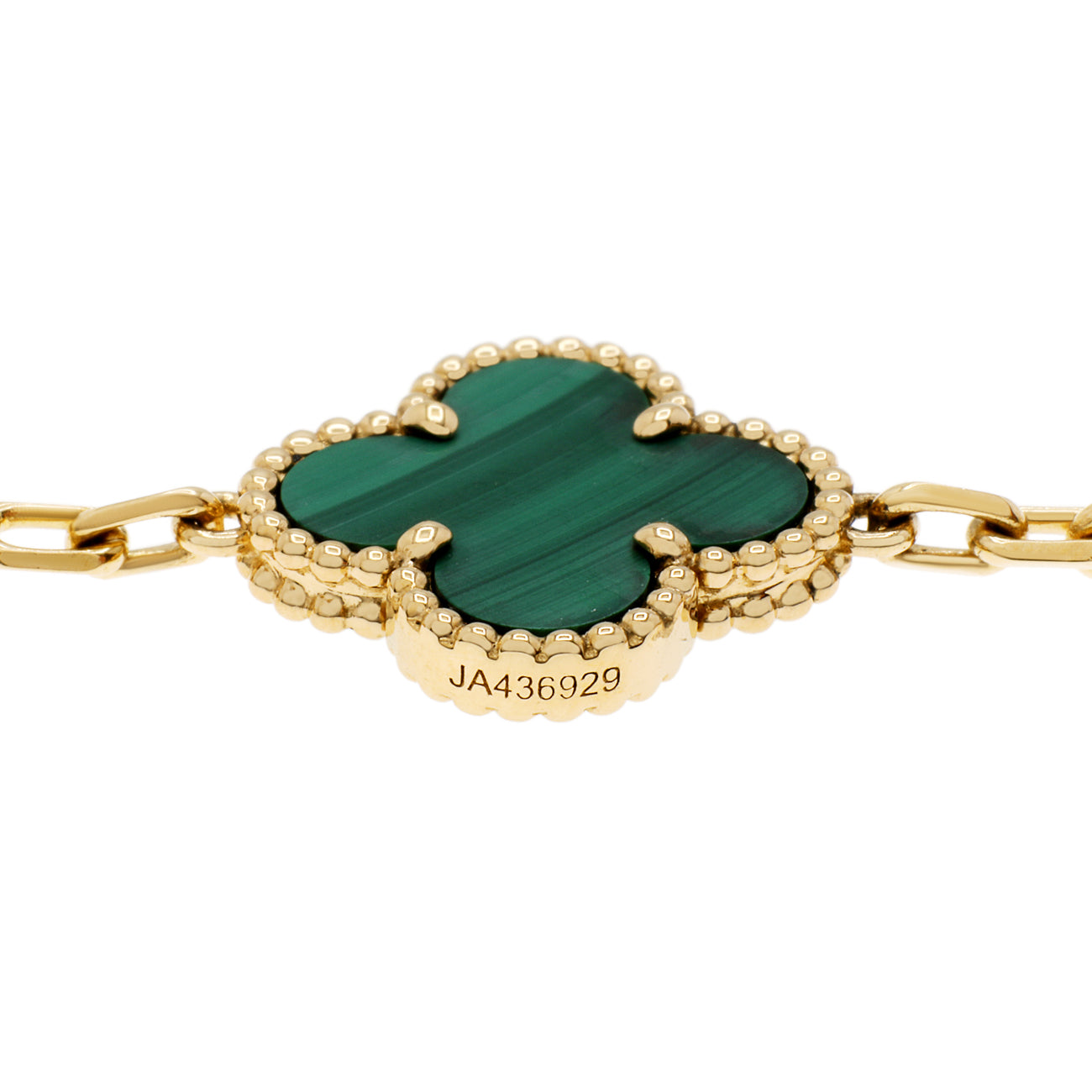 Exclusive Van Cleef & Arpels 18K Yellow Gold 5 Motifs Vintage Alhambra Bracelet — Top View