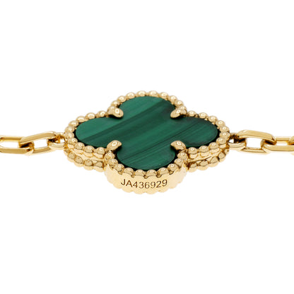 Exclusive Van Cleef & Arpels 18K Yellow Gold 5 Motifs Vintage Alhambra Bracelet — Top View
