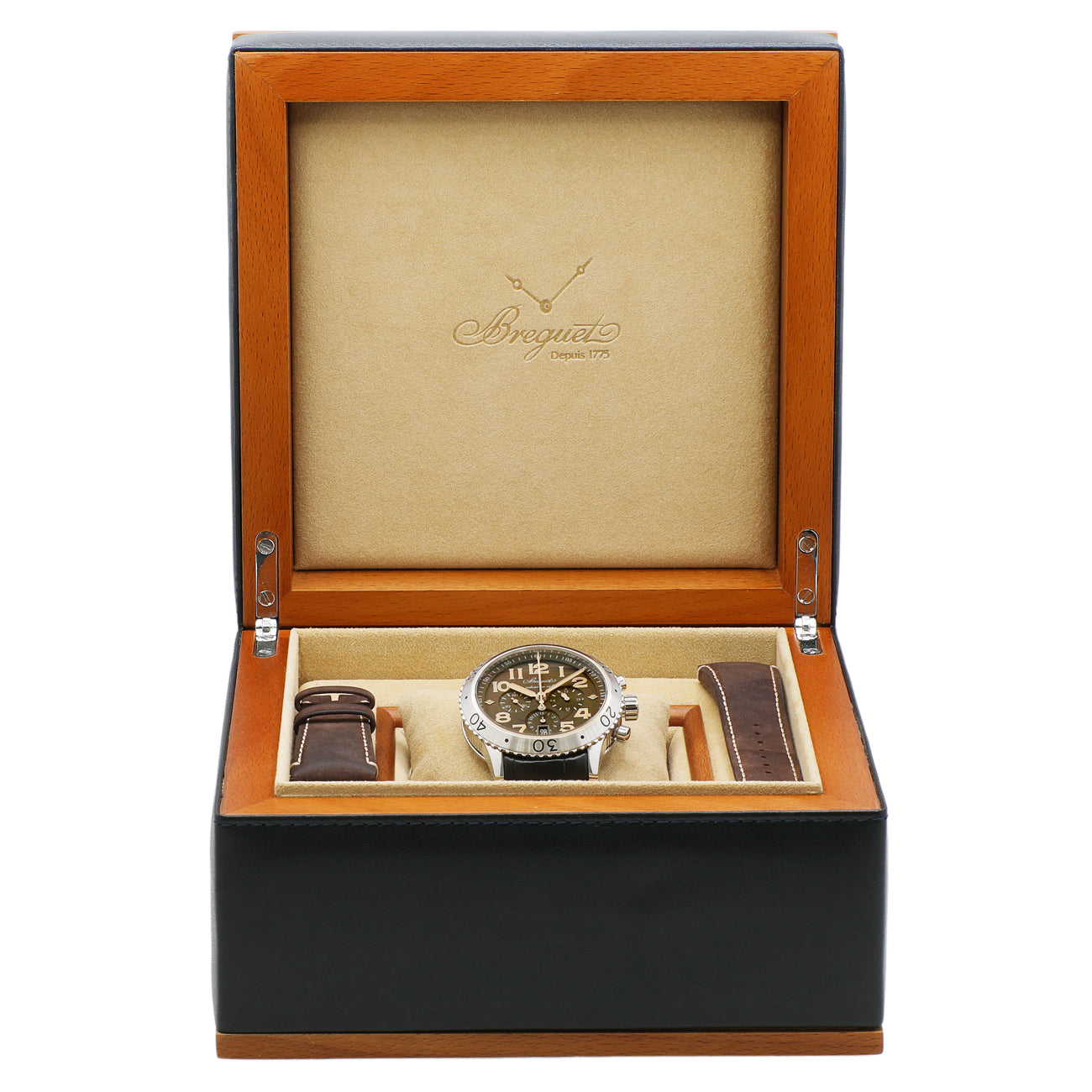 Exclusive Breguet Stainless Steel Type XXI Transatlantique Flyback Chronograph 3817ST/X2/3ZU — Detail View