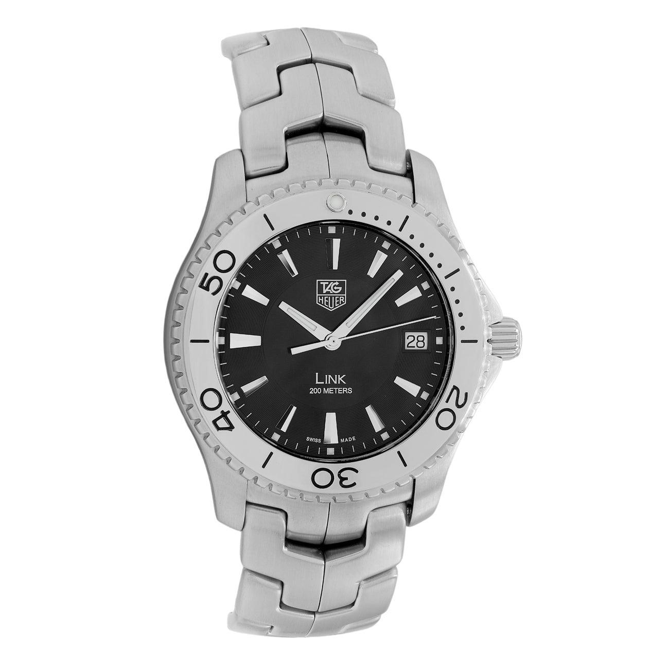 Exclusive Tag Heuer Stainless Steel Link Quartz WJ1110 — Front View