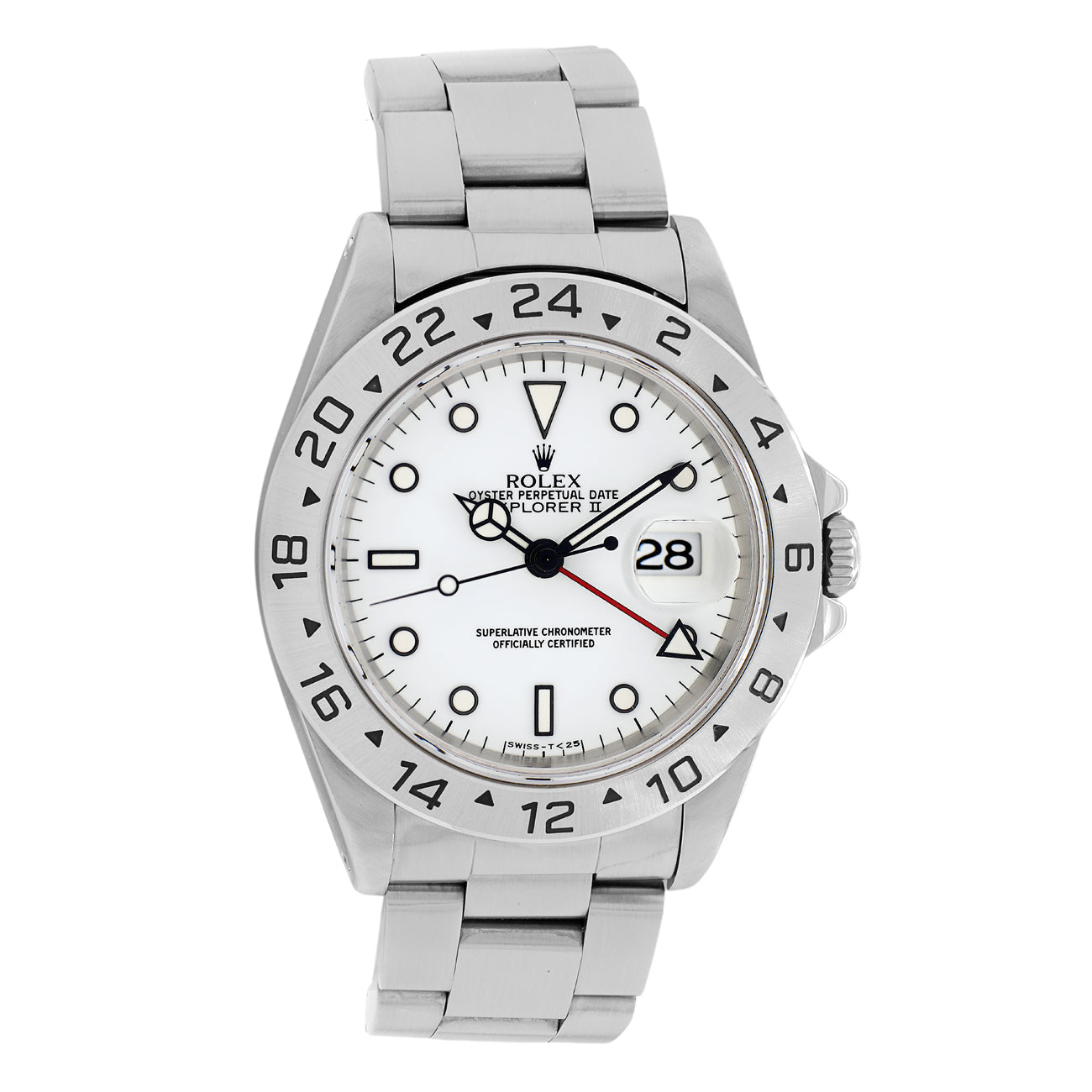 Exclusive Rolex Stainless Steel Explorer II 16570 — Front View