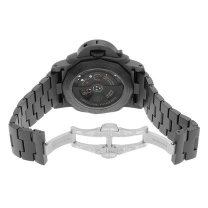 Exclusive Panerai Black Ceramic Luminor 1950 3 Days GMT PAM00438 — Top View