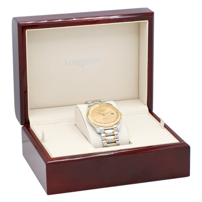 Exclusive Longines Stainless Steel 18K Yellow Gold Master Collection L2.793.5.37.7 — Detail View