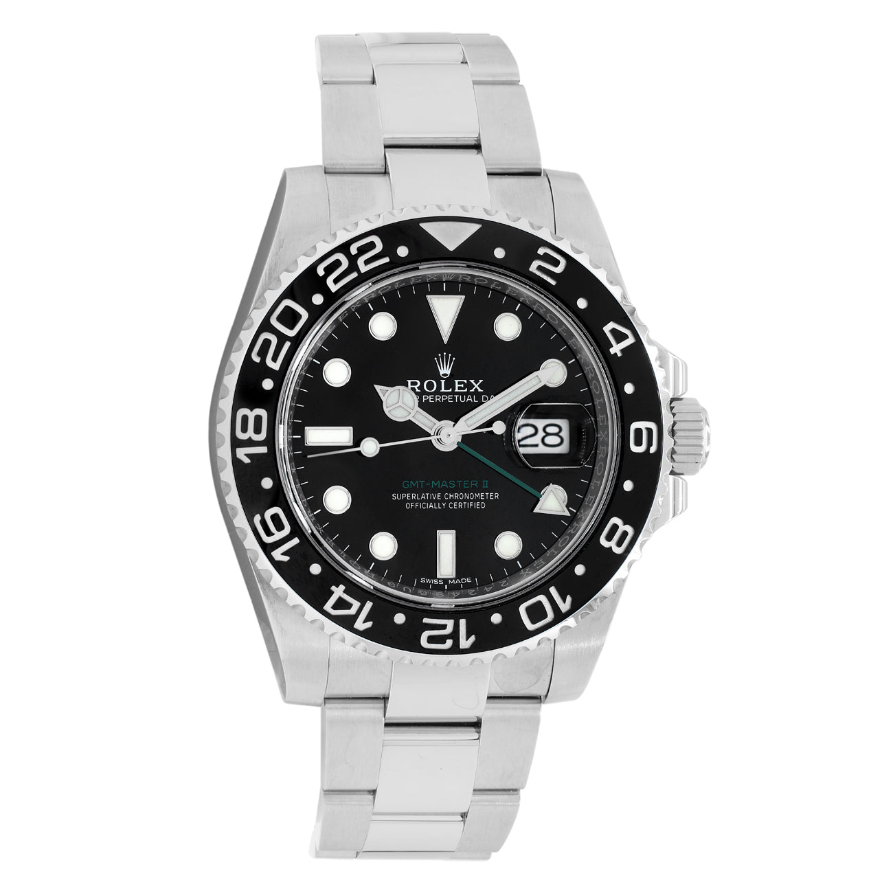 Exclusive Rolex Stainless Steel GMT Master II 116710LN — Front View